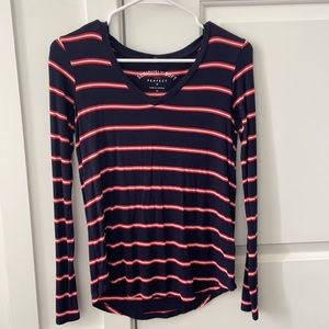 thin long sleeve striped shirt